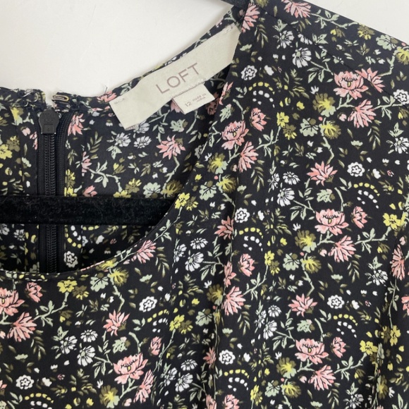 ⭐️Loft Floral Classy Peplum Boho Chic Glam Work Business Party Chic Blouse Top - Picture 6 of 8